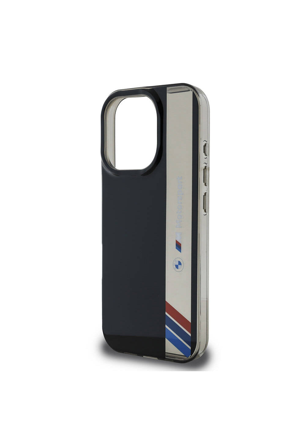 Apple iPhone 16 Pro Kılıf BMW Orijinal Lisanslı M Logolu Üç Renk Çizgili Motorsport Vertical Stripe Kapak