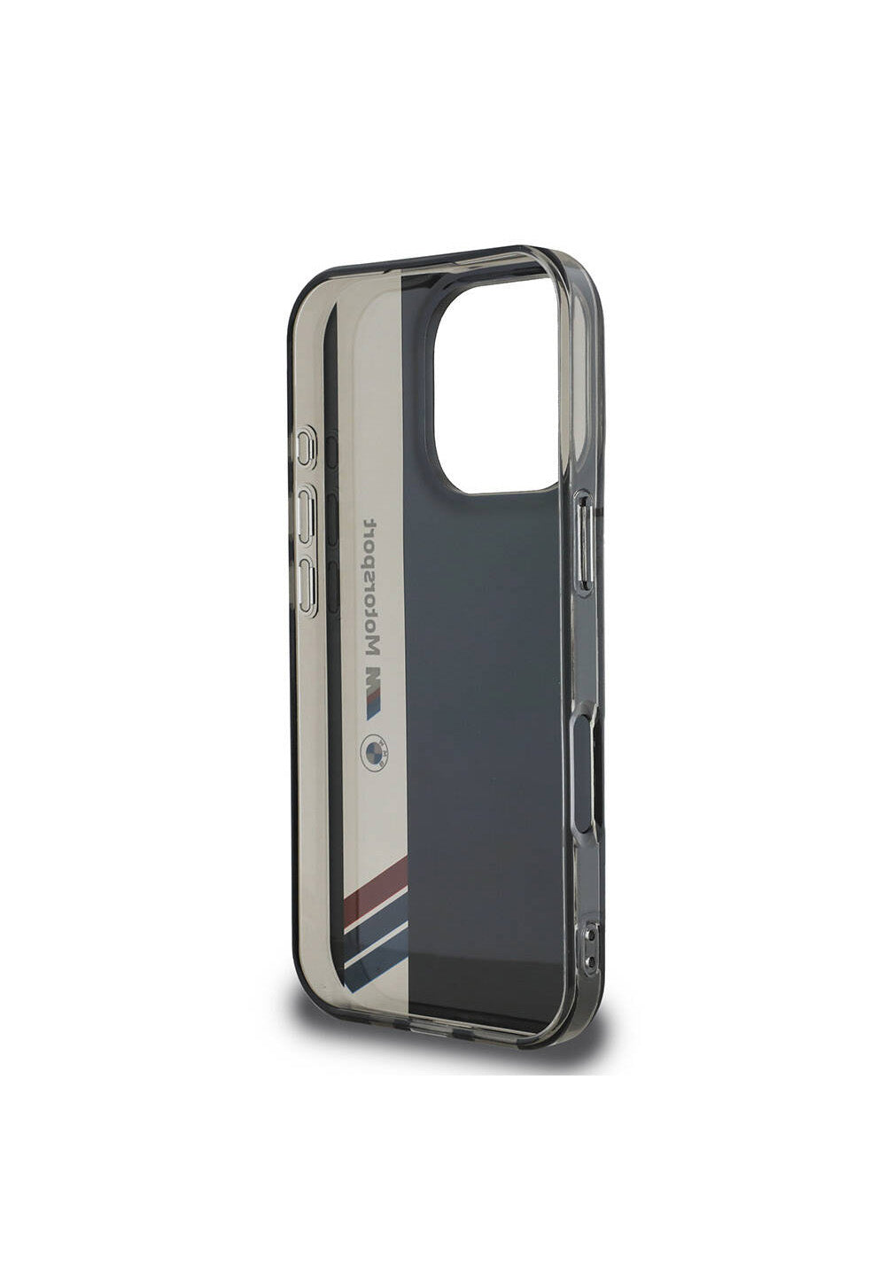 Apple iPhone 16 Pro Kılıf BMW Orijinal Lisanslı M Logolu Üç Renk Çizgili Motorsport Vertical Stripe Kapak