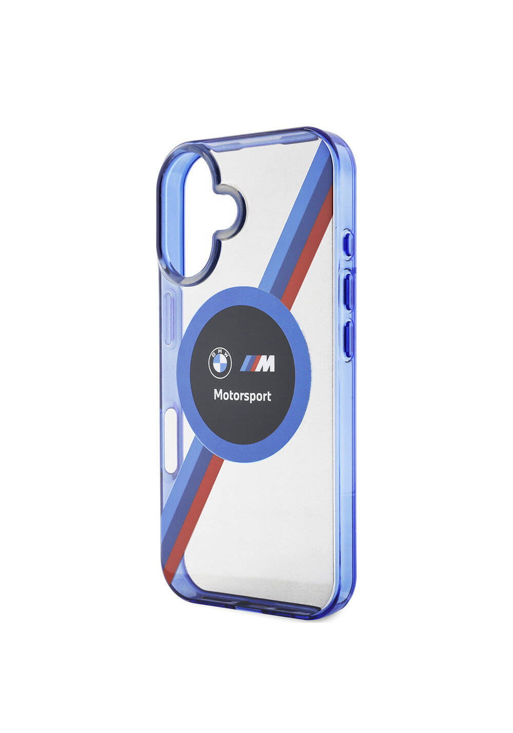 Apple iPhone 16 Kılıf BMW Orijinal Lisanslı M Logolu Üç Renk Çizgili Motorsport Circle Kapak
