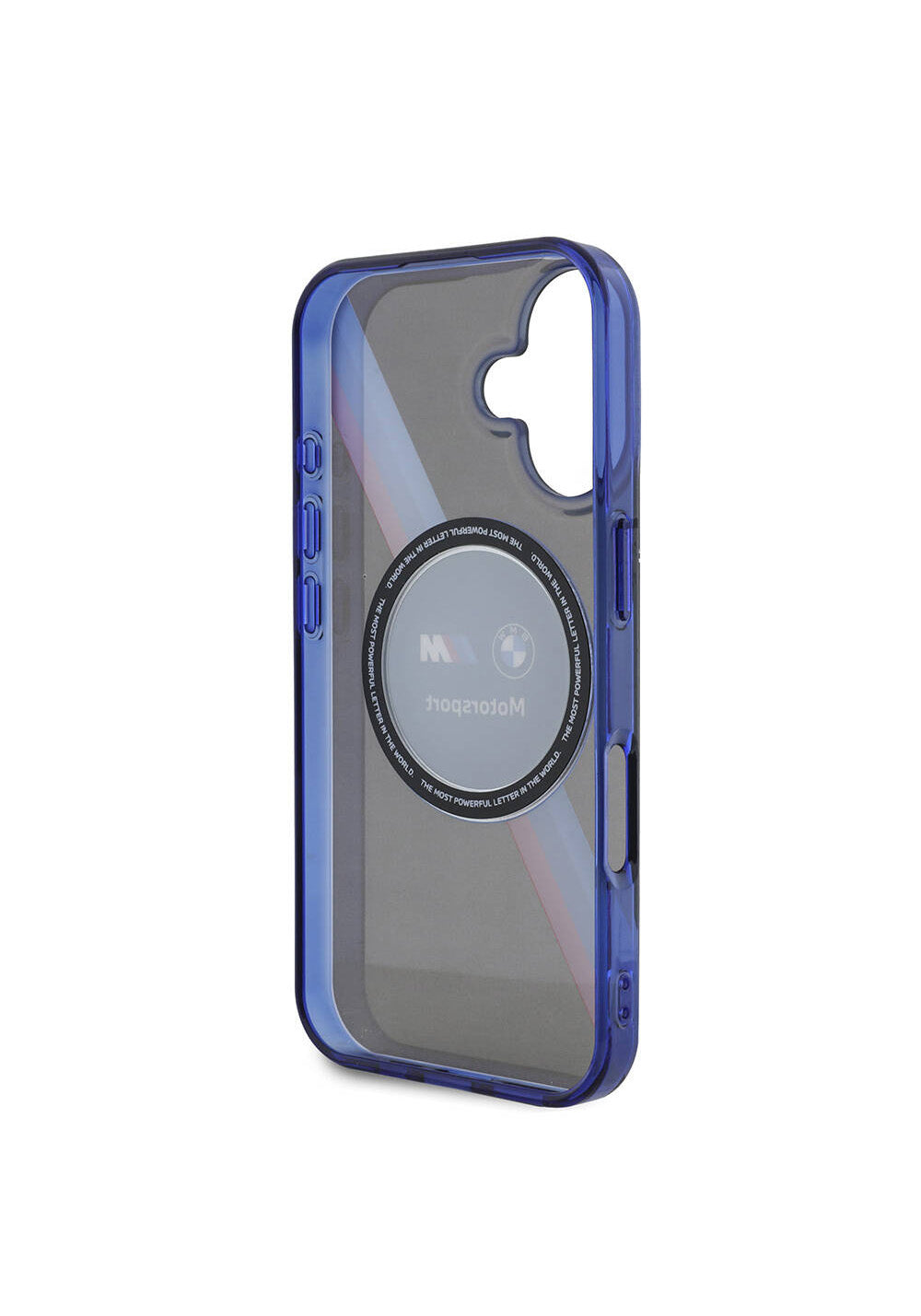 Apple iPhone 16 Kılıf BMW Orijinal Lisanslı M Logolu Üç Renk Çizgili Motorsport Circle Kapak