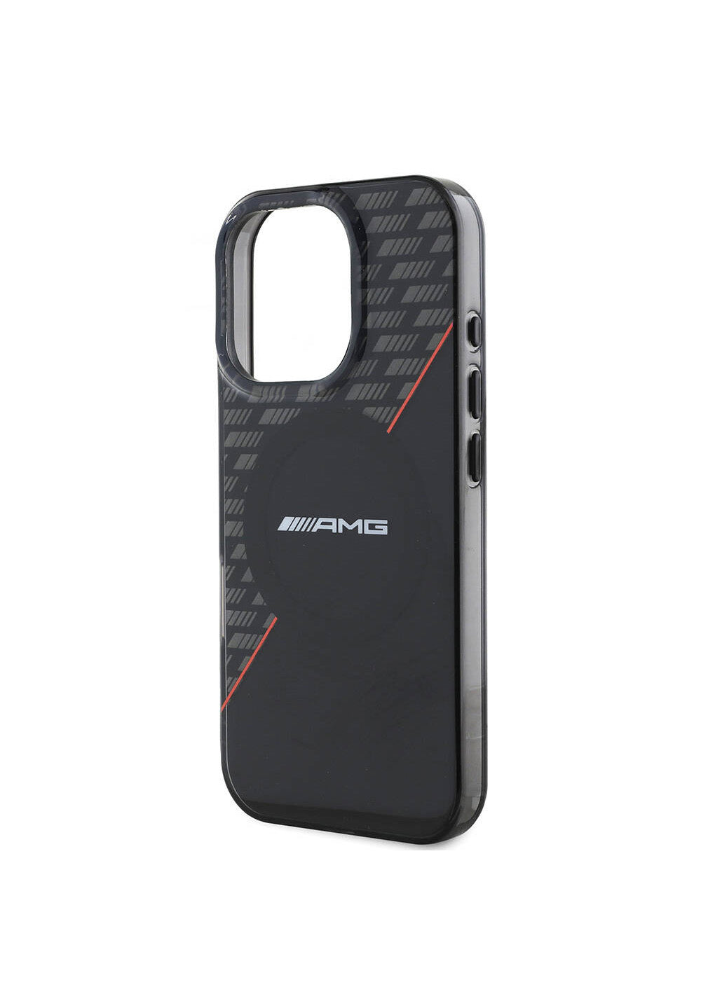 Apple iPhone 16 Pro Max Kılıf AMG Orijinal Lisanslı Manyetik Şarj Uyumlu Çift Katmanlı Kırmızı Çapraz Çizgili Kapak
