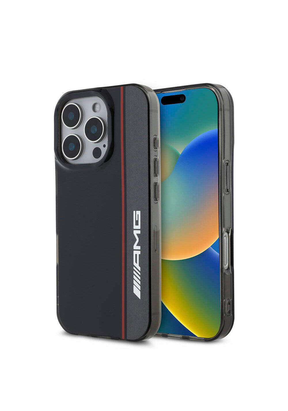 Apple iPhone 16 Pro Max Kılıf AMG Orijinal Lisanslı Manyetik Şarj Uyumlu IML Baskı Logolu Çift Katmanlı Bow Lines Kapak