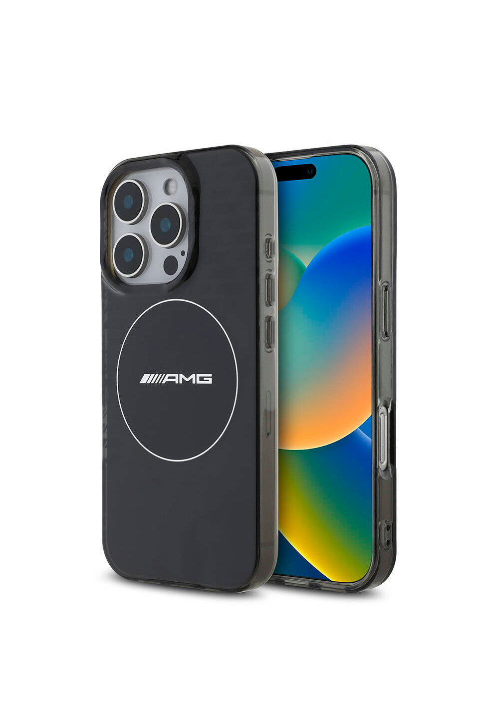 Apple iPhone 16 Pro Max Kılıf AMG Orijinal Lisanslı Manyetik Şarj Uyumlu IML Baskı Logolu Smoked Kapak