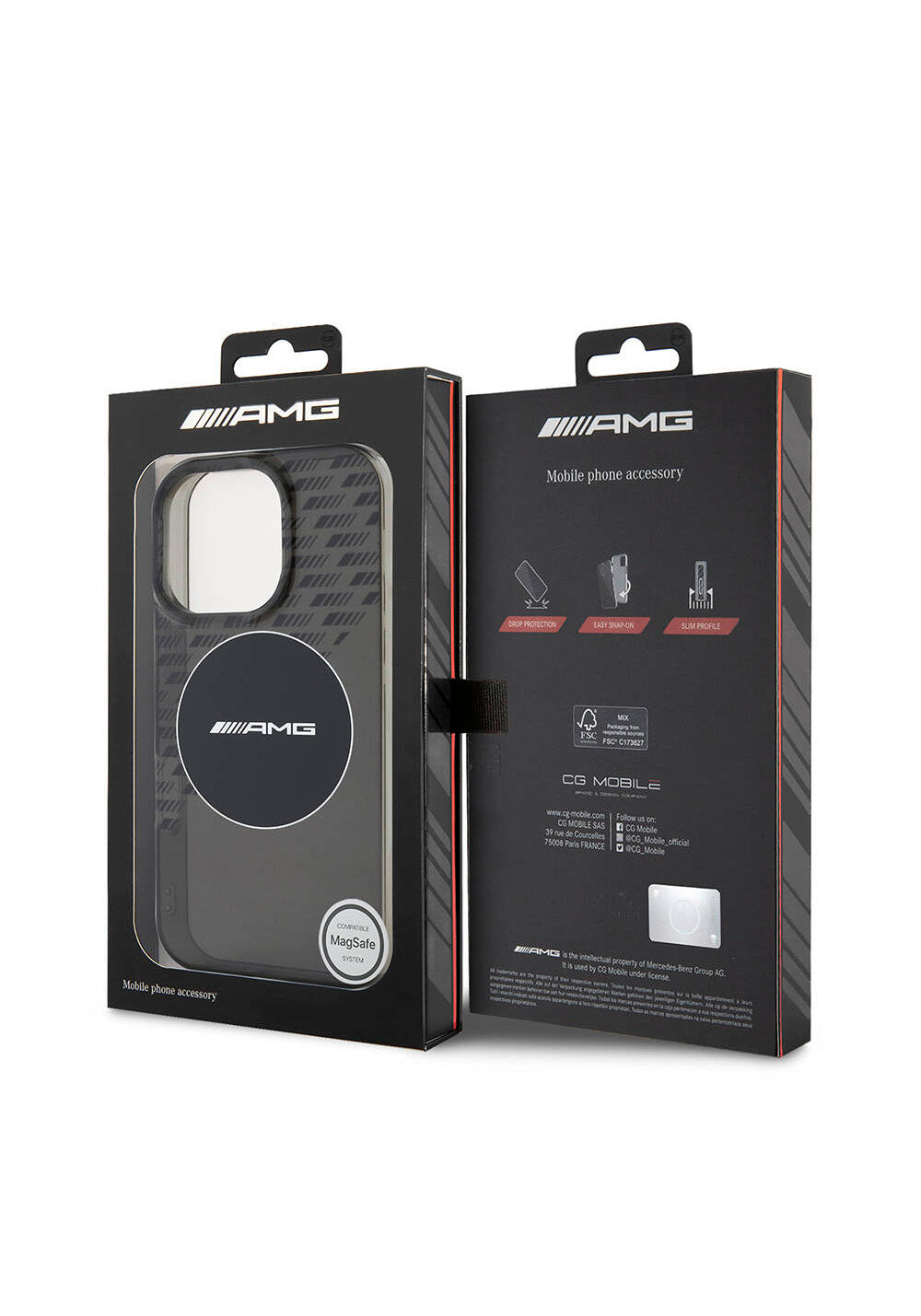 Apple iPhone 16 Pro Max Kılıf AMG Orijinal Lisanslı Manyetik Şarj Uyumlu IML Baskı Logolu Smoked Kapak
