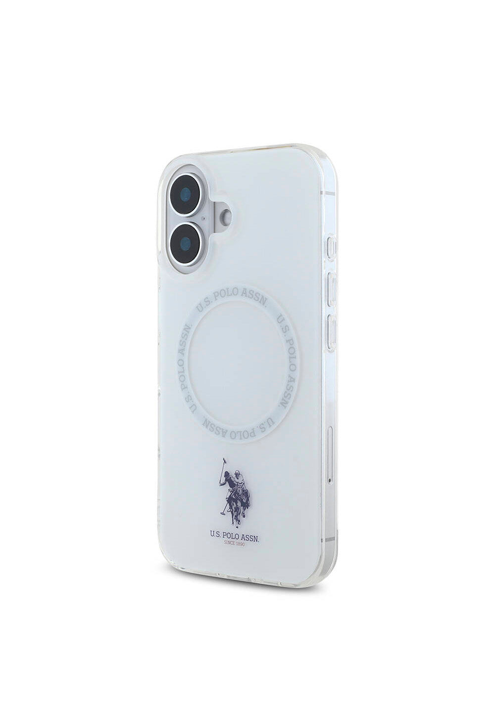 Apple iPhone 16 Kılıf U.S. Polo Assn. Orijinal Lisanslı Manyetik Şarj Uyumlu IML Double Horse Logolu Ring Kapak