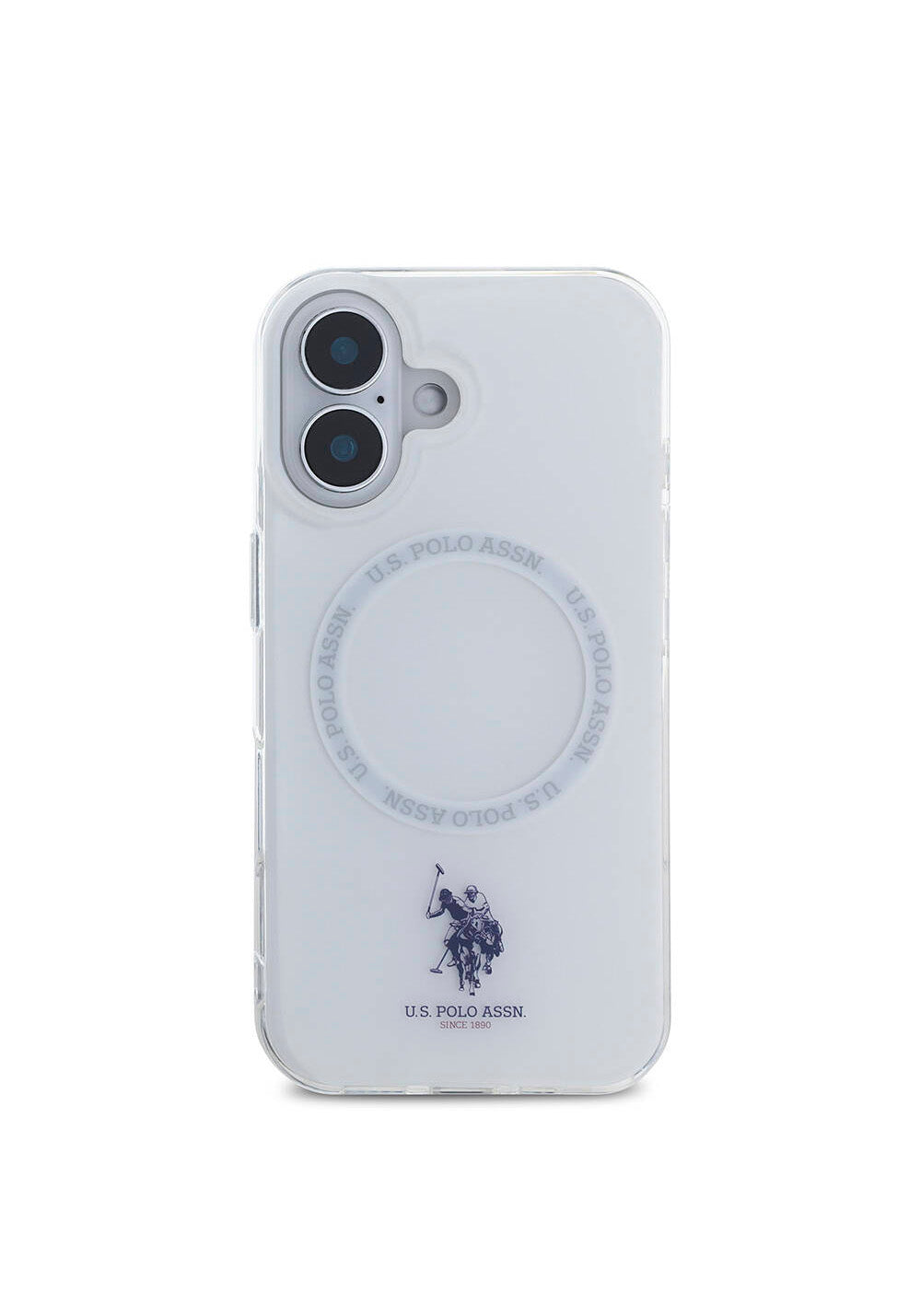 Apple iPhone 16 Kılıf U.S. Polo Assn. Orijinal Lisanslı Manyetik Şarj Uyumlu IML Double Horse Logolu Ring Kapak