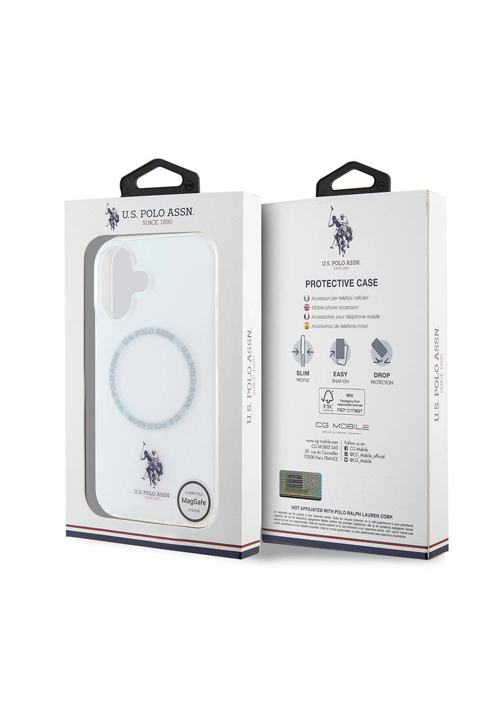 Apple iPhone 16 Kılıf U.S. Polo Assn. Orijinal Lisanslı Manyetik Şarj Uyumlu IML Double Horse Logolu Ring Kapak
