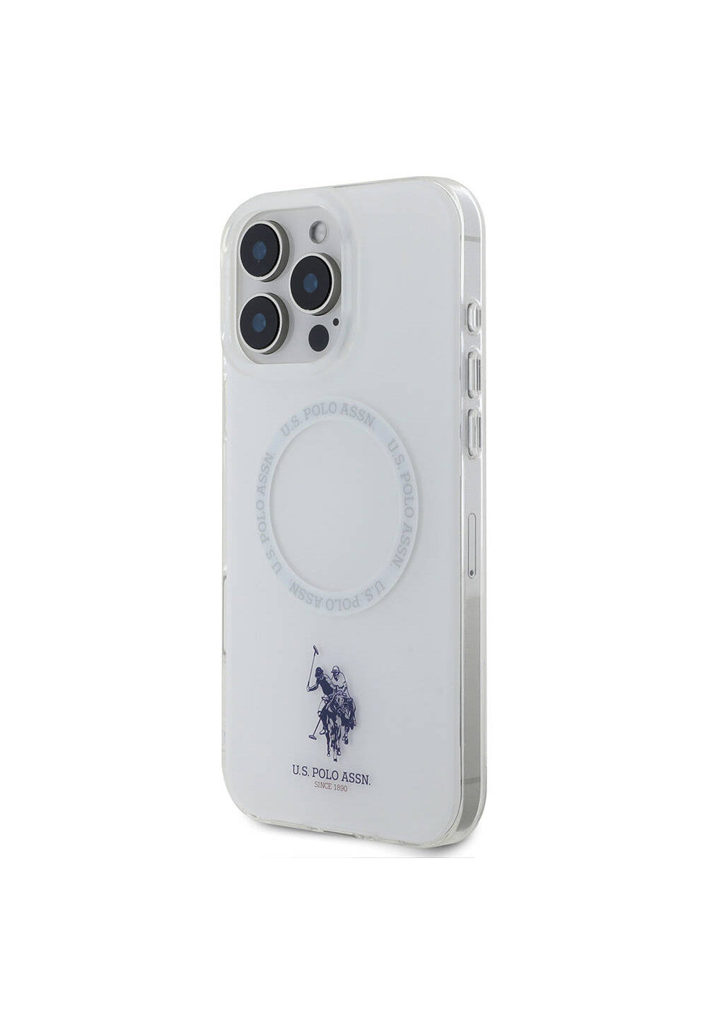 Apple iPhone 16 Pro Kılıf U.S. Polo Assn. Orijinal Lisanslı Manyetik Şarj Uyumlu IML Double Horse Logolu Ring Kapak