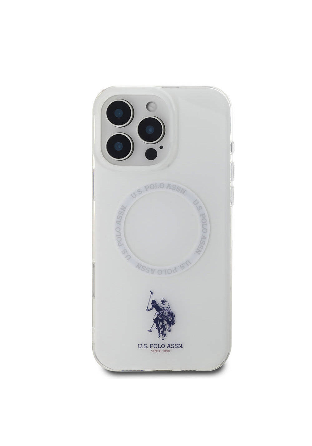 Apple iPhone 16 Pro Kılıf U.S. Polo Assn. Orijinal Lisanslı Manyetik Şarj Uyumlu IML Double Horse Logolu Ring Kapak