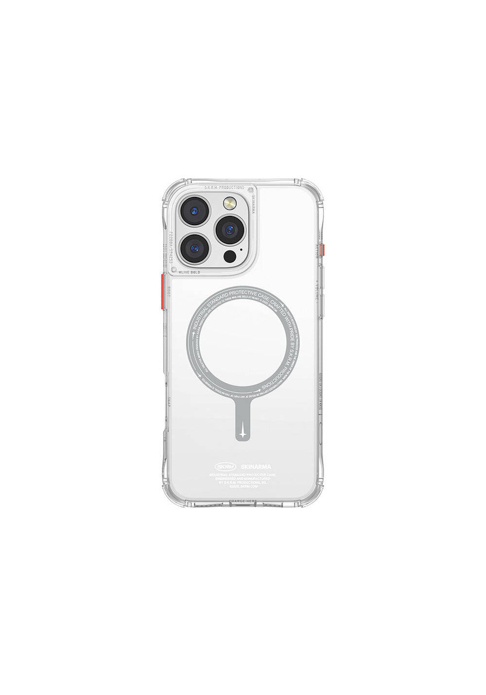 Apple iPhone 16 Pro Max Kılıf Manyetik Şarj Uyumlu Şeffaf Airbag Tasarımlı Skinarma Saido Kapak