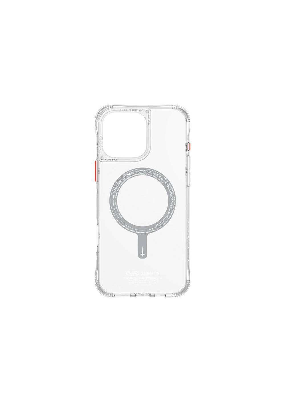 Apple iPhone 16 Pro Max Kılıf Manyetik Şarj Uyumlu Şeffaf Airbag Tasarımlı Skinarma Saido Kapak