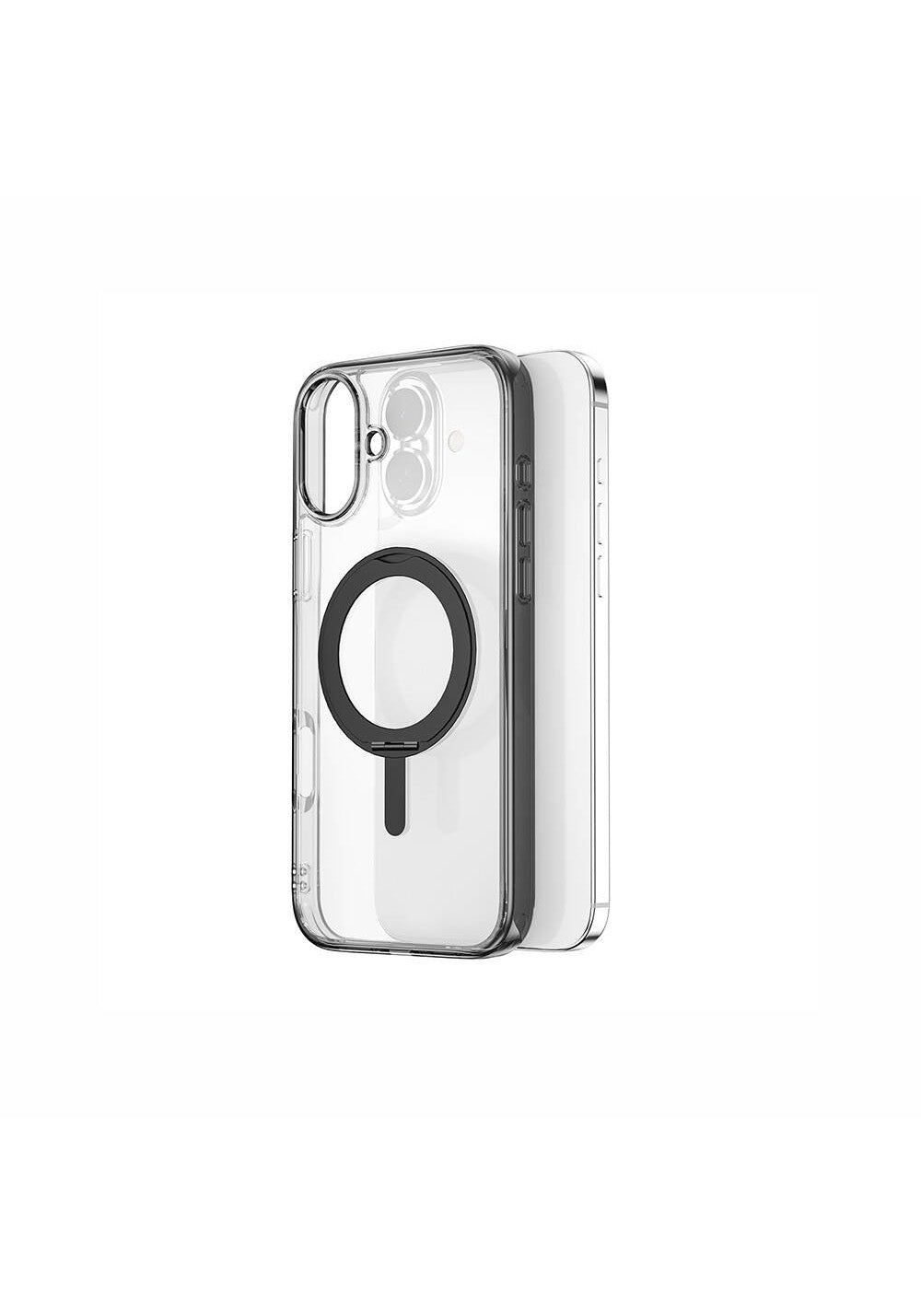 Apple iPhone 16 Kılıf Wiwu MCC-201 iShield Ultra Serisi Manyetik Şarj Uyumlu Standlı Crystal Sert PC Kapak