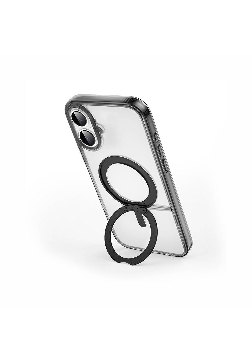Apple iPhone 16 Kılıf Wiwu MCC-201 iShield Ultra Serisi Manyetik Şarj Uyumlu Standlı Crystal Sert PC Kapak