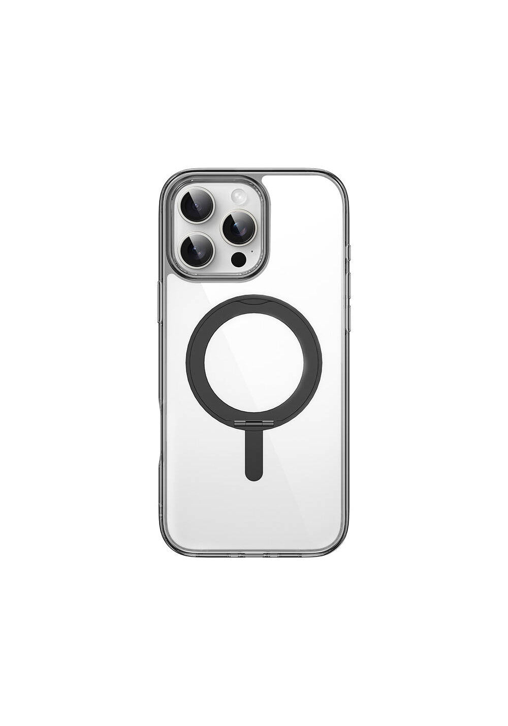 Apple iPhone 16 Pro Kılıf Wiwu MCC-201 iShield Ultra Serisi Manyetik Şarj Uyumlu Standlı Crystal Sert PC Kapak