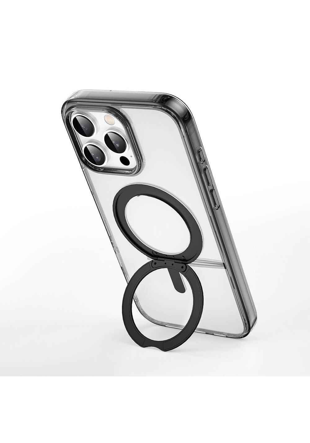 Apple iPhone 16 Pro Max Kılıf Wiwu MCC-201 iShield Ultra Serisi Manyetik Şarj Uyumlu Standlı Crystal Sert PC Kapak