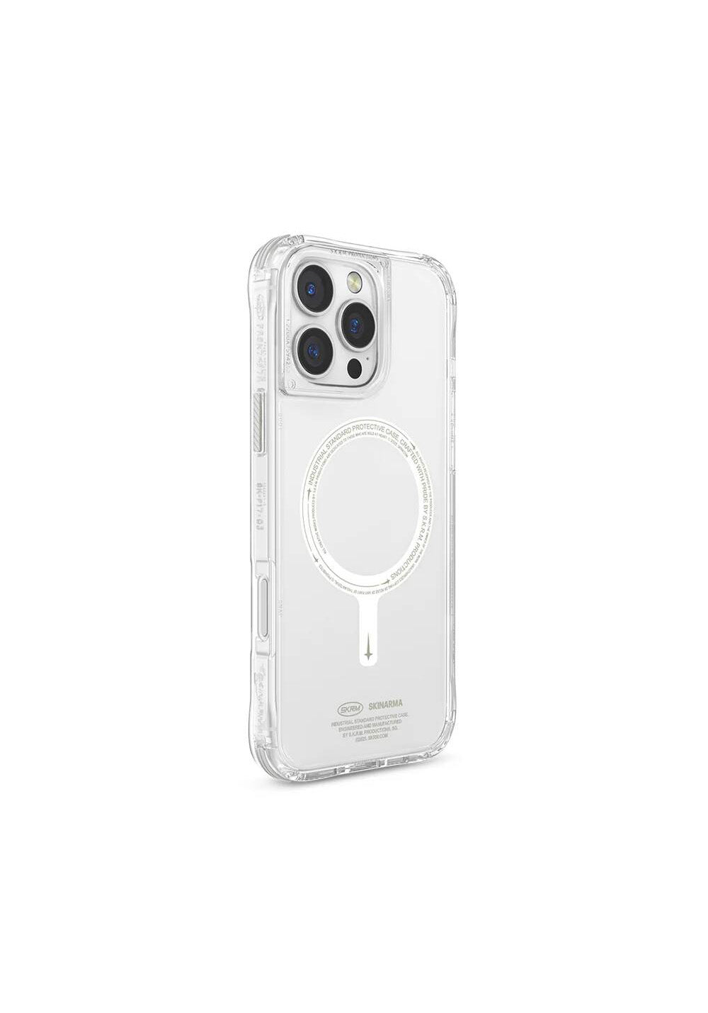 Apple iPhone 16 Pro Kılıf Manyetik Şarj Uyumlu Şeffaf Airbag Tasarımlı Skinarma Saido Nightglow Kapak