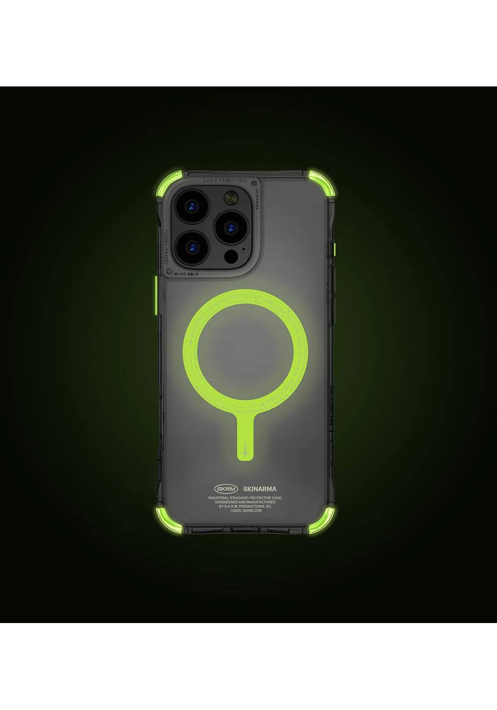 Apple iPhone 16 Pro Kılıf Manyetik Şarj Uyumlu Şeffaf Airbag Tasarımlı Skinarma Saido Nightglow Kapak