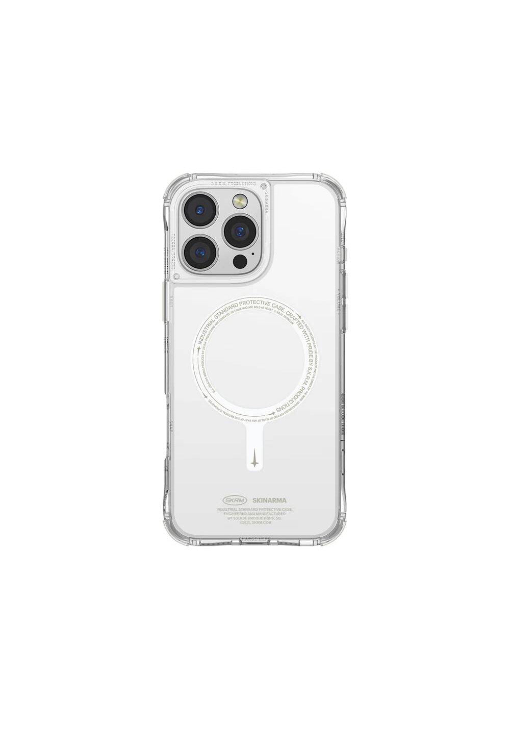 Apple iPhone 16 Pro Kılıf Manyetik Şarj Uyumlu Şeffaf Airbag Tasarımlı Skinarma Saido Nightglow Kapak