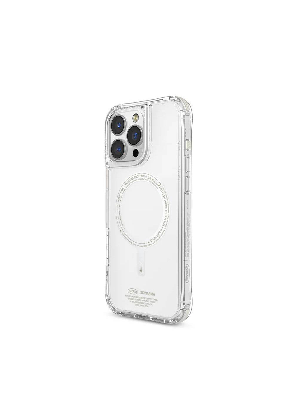 Apple iPhone 16 Pro Max Kılıf Manyetik Şarj Uyumlu Şeffaf Airbag Tasarımlı Skinarma Saido Nightglow Kapak