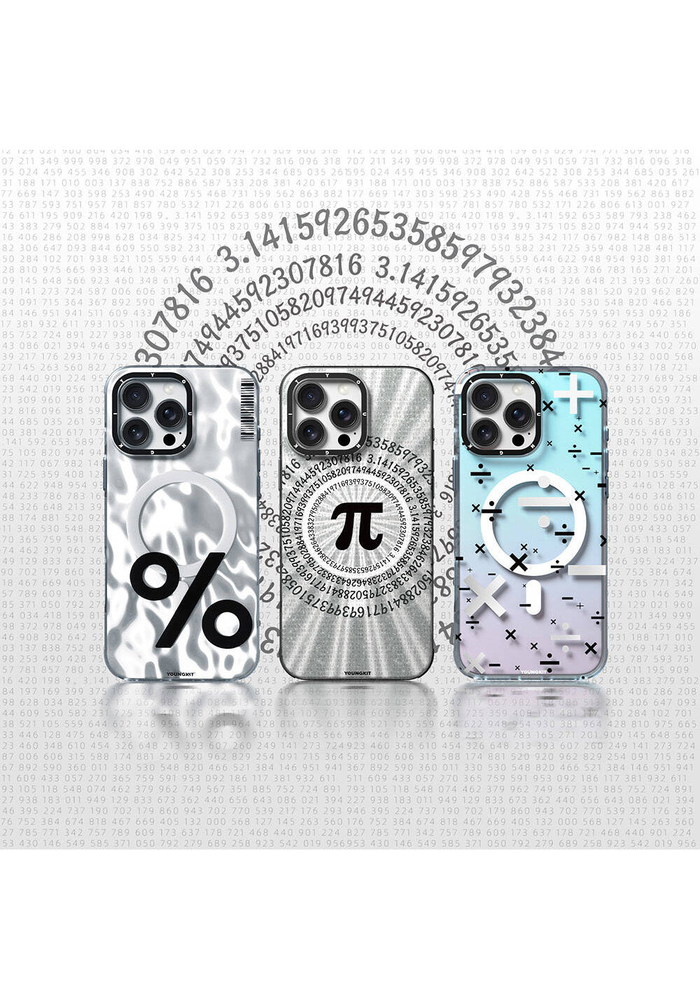 Apple iPhone 16 Pro Kılıf Manyetik Şarj Uyumlu Youngkit Mathematical Serisi Kapak
