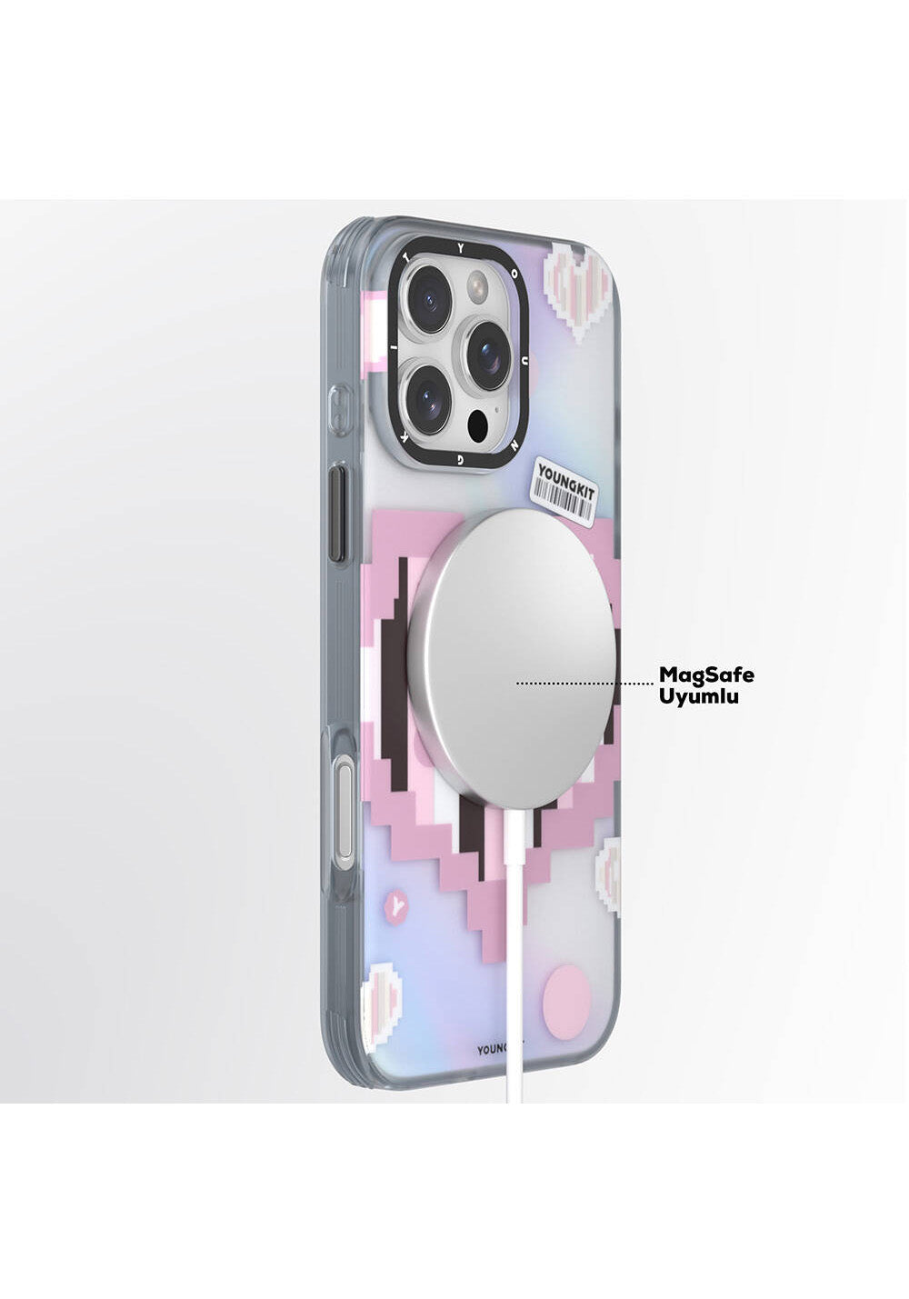 Apple iPhone 16 Pro Kılıf Manyetik Şarj Uyumlu Youngkit Love Serisi Kapak
