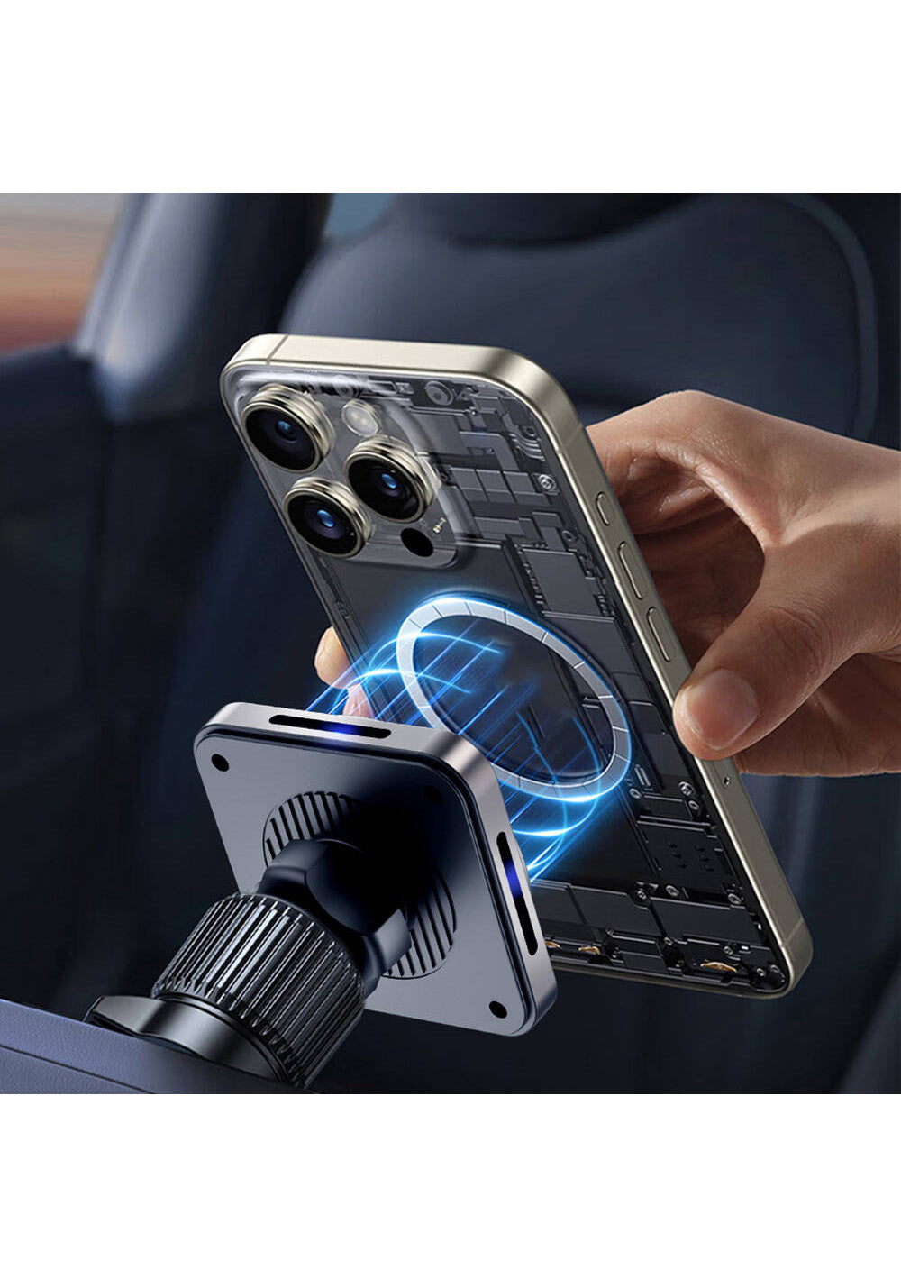 Wiwu CH-318 Magneto Serisi Manyetik Şarj Uyumlu Havalandırma Tasarım Araç Telefon Tutucu