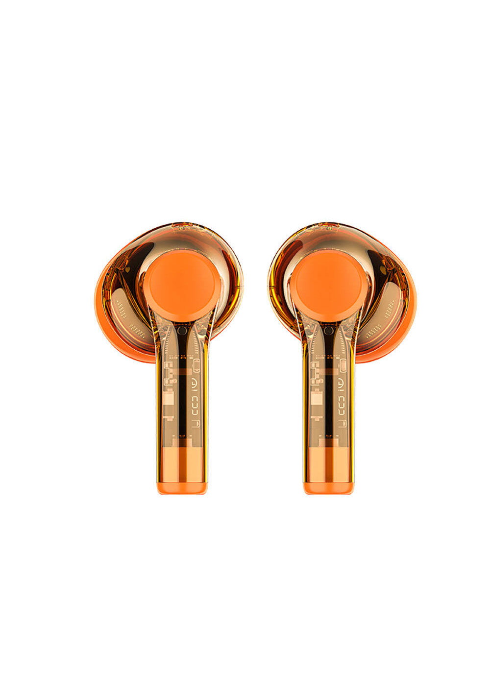Recci REP-W50 Şeffaf Tasarım Hi-Fi Ses Kaliteli Bluetooth v5.3 Amber Serisi Kulak İçi Kulaklık