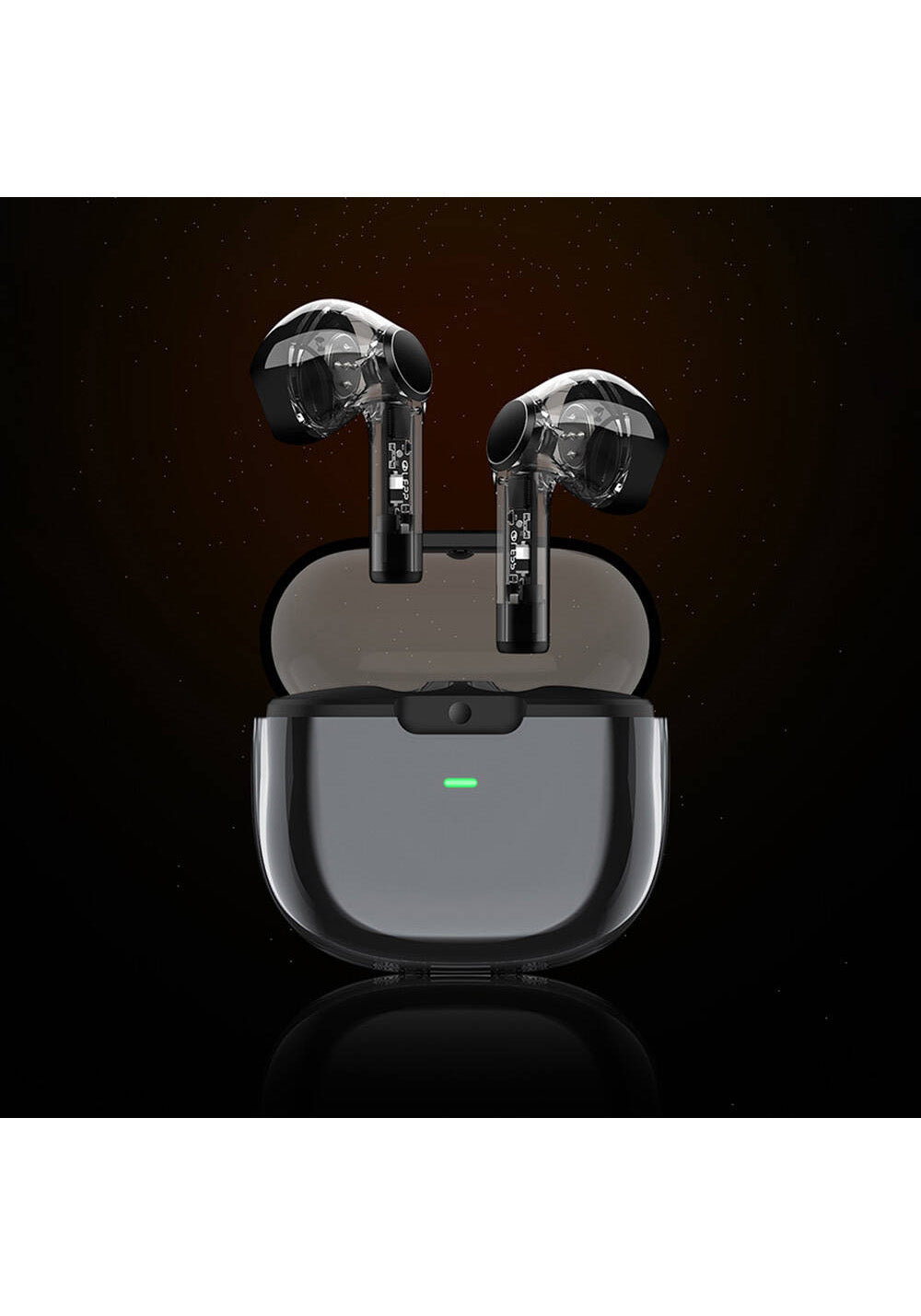 Recci REP-W50 Şeffaf Tasarım Hi-Fi Ses Kaliteli Bluetooth v5.3 Amber Serisi Kulak İçi Kulaklık