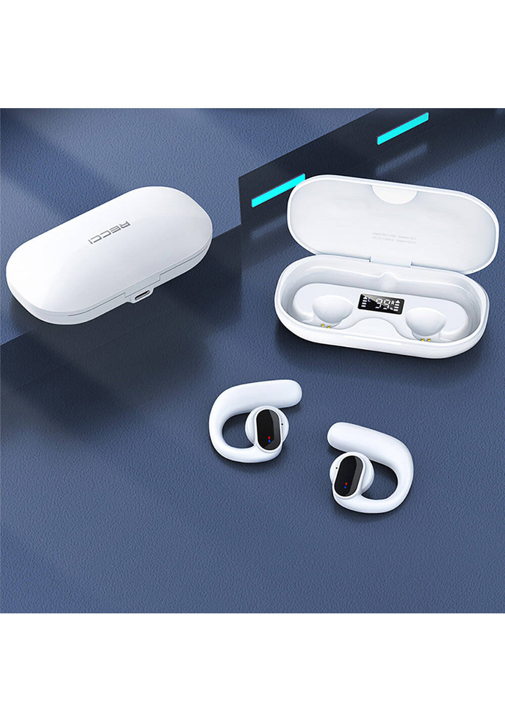 Recci REP-W60 Angel Serisi Dijital LED Göstergeli Hi-Fi Ses Kaliteli TWS Kulak İçi Bluetooth v5.3 Kulaklık