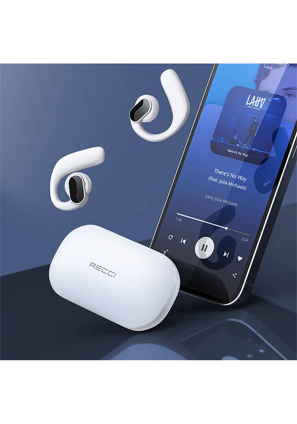 Recci REP-W60 Angel Serisi Dijital LED Göstergeli Hi-Fi Ses Kaliteli TWS Kulak İçi Bluetooth v5.3 Kulaklık