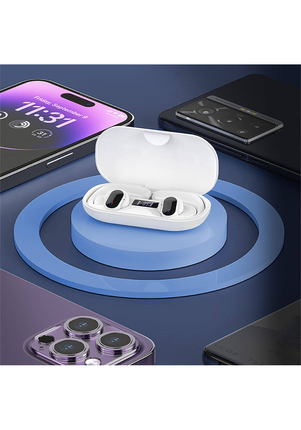 Recci REP-W60 Angel Serisi Dijital LED Göstergeli Hi-Fi Ses Kaliteli TWS Kulak İçi Bluetooth v5.3 Kulaklık