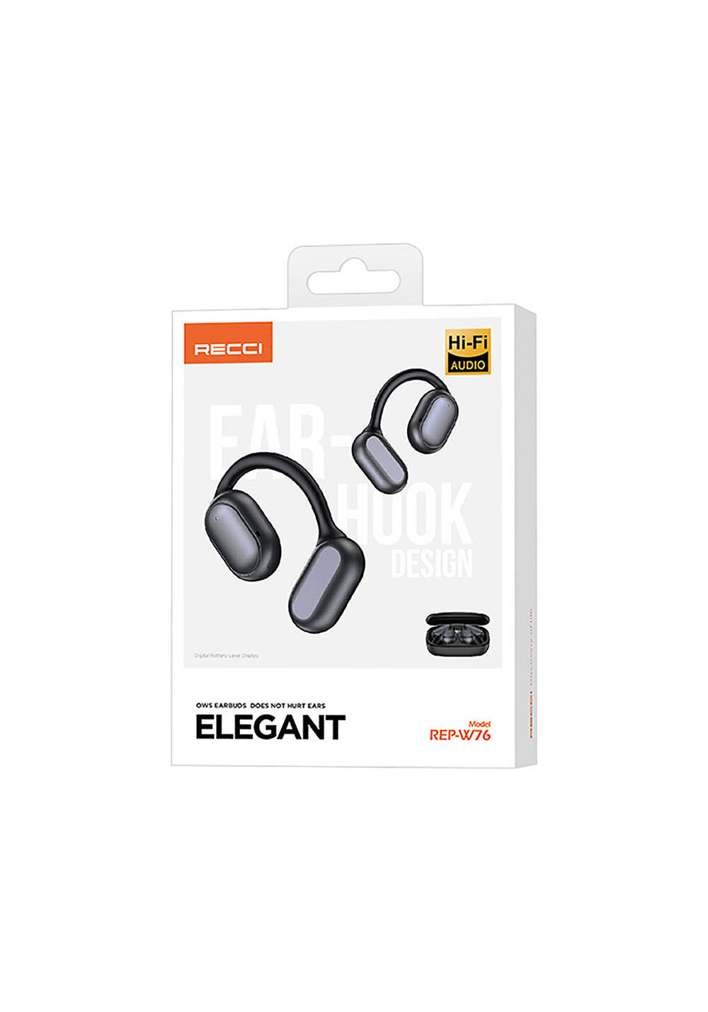 Recci REP-W76 OWS Wireless Hi-Fi Ses Kaliteli Dijital Led Göstergeli Bluetooth v5.3 Elegant Serisi Kulak İçi Kulaklık