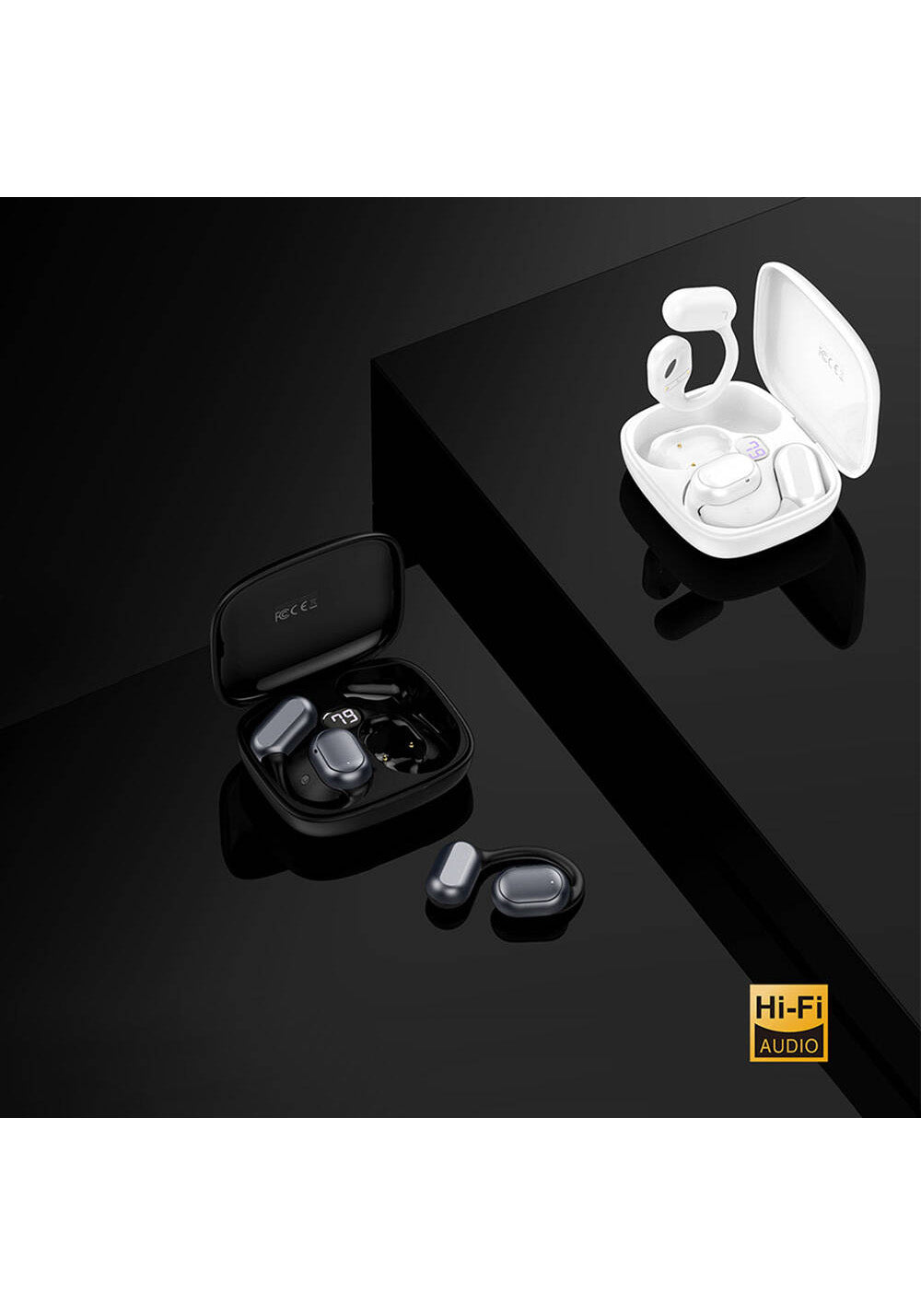 Recci REP-W76 OWS Wireless Hi-Fi Ses Kaliteli Dijital Led Göstergeli Bluetooth v5.3 Elegant Serisi Kulak İçi Kulaklık