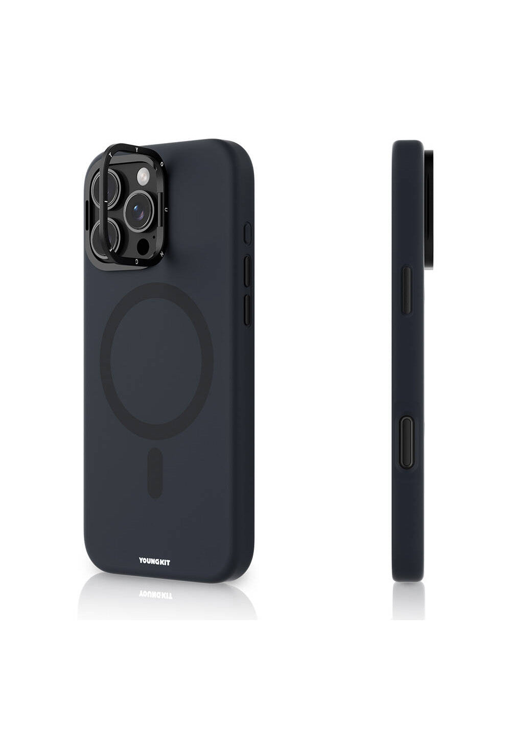 Apple iPhone 16 Pro Max Kılıf Manyetik Şarj Uyumlu Kamera Standlı Youngkit Bitty Cream Kapak