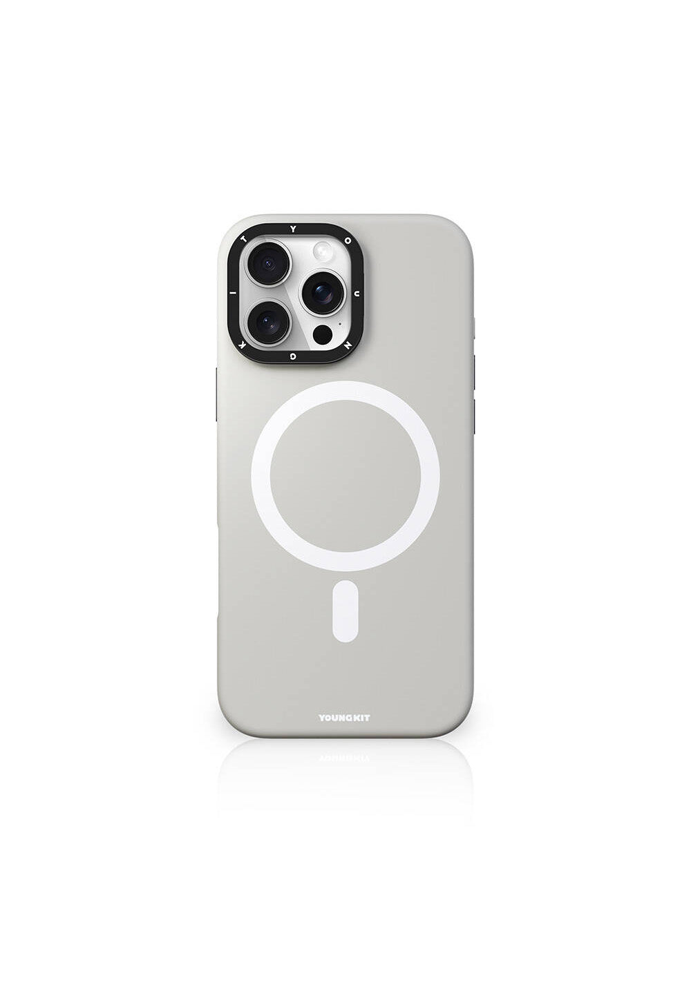 Apple iPhone 16 Pro Max Kılıf Manyetik Şarj Uyumlu Kamera Standlı Youngkit Bitty Cream Kapak