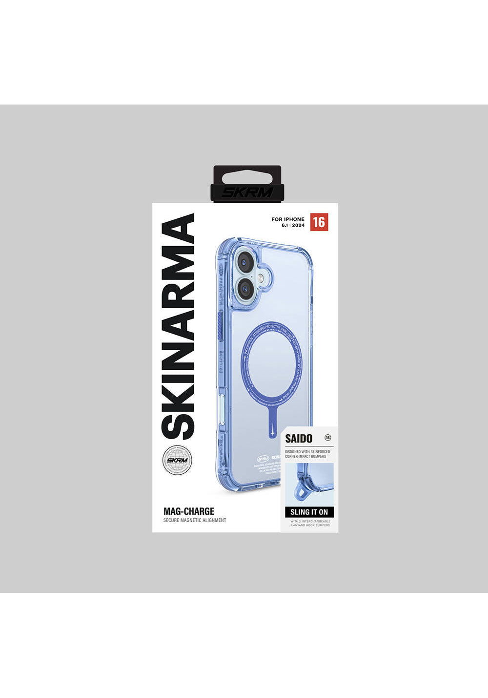 Apple iPhone 16 Kılıf Manyetik Şarj Uyumlu Şeffaf Airbag Tasarımlı Skinarma Saido Kapak
