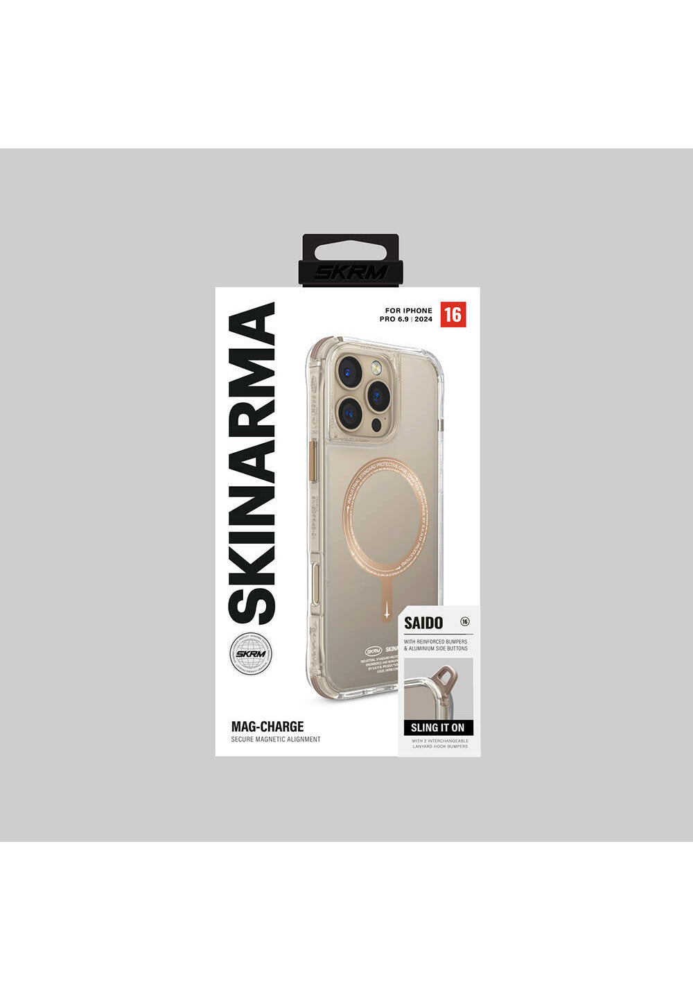 Apple iPhone 16 Pro Max Kılıf Manyetik Şarj Uyumlu Airbagli Şeffaf SkinArma Saido Prime Kapak