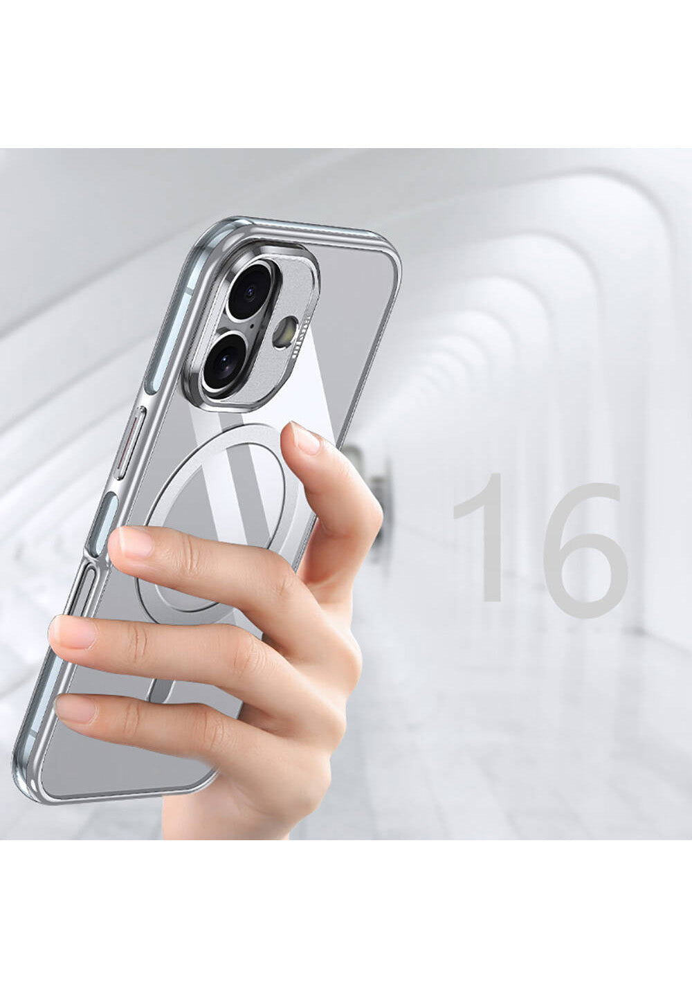 Apple iPhone 16 Plus Kılıf Manyetik Şarj Uyumlu Wlons Standlı Efsane Kapak