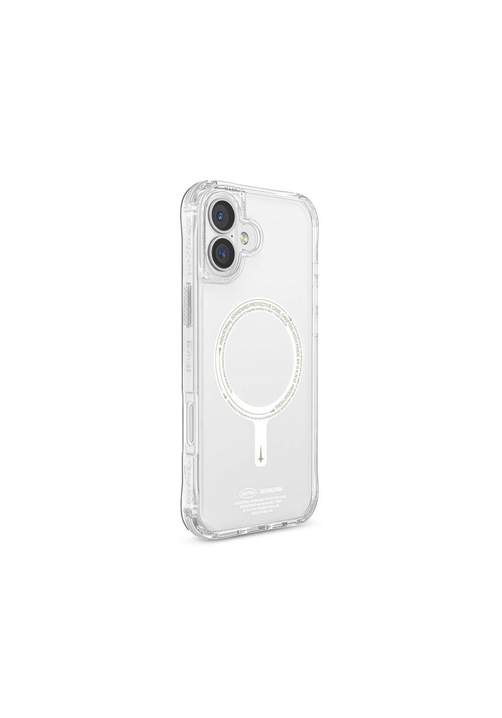 Apple iPhone 16 Plus Kılıf Manyetik Şarj Uyumlu Şeffaf Airbag Tasarımlı Skinarma Saido Nightglow Kapak