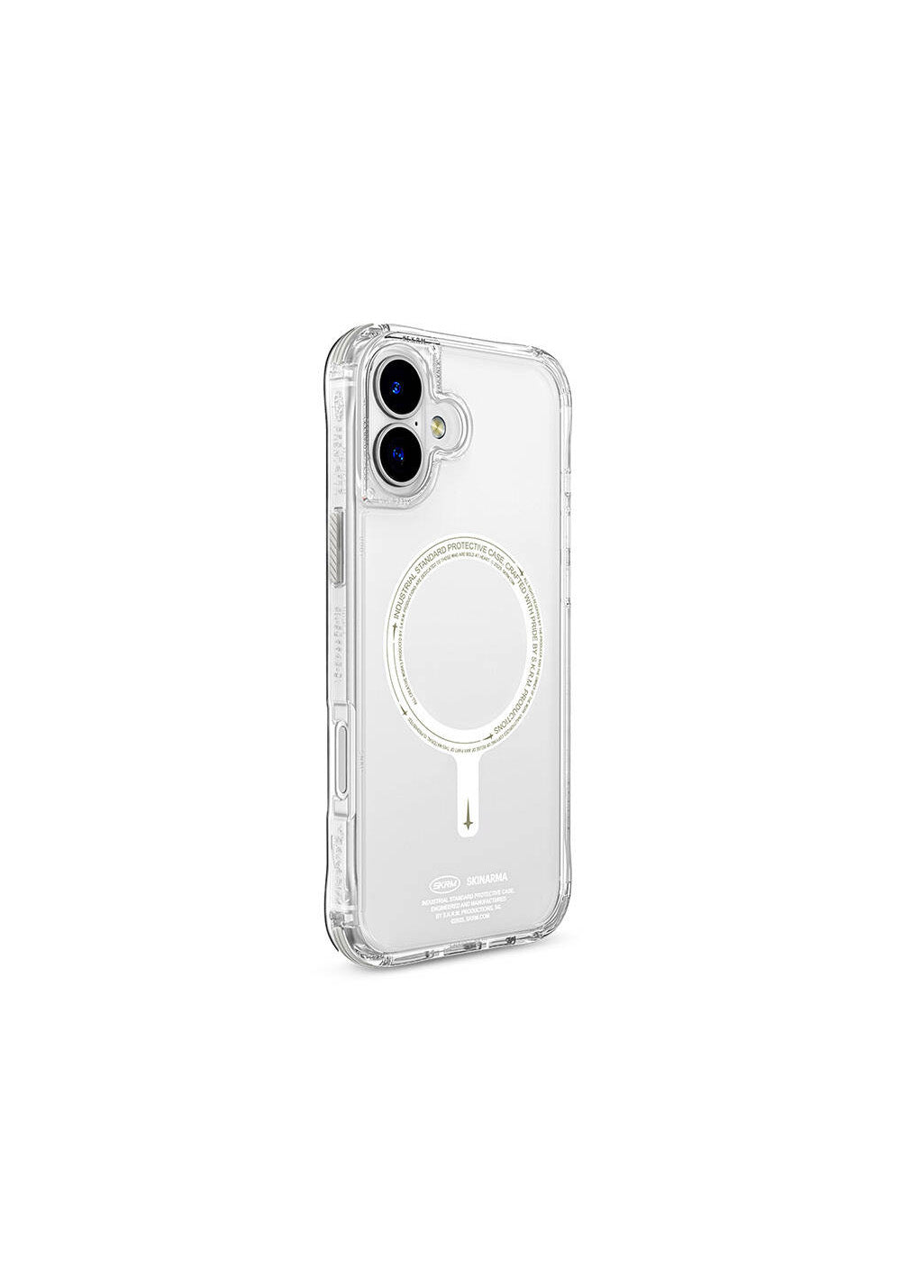Apple iPhone 16 Plus Kılıf Manyetik Şarj Uyumlu Şeffaf Airbag Tasarımlı Skinarma Saido Nightglow Kapak