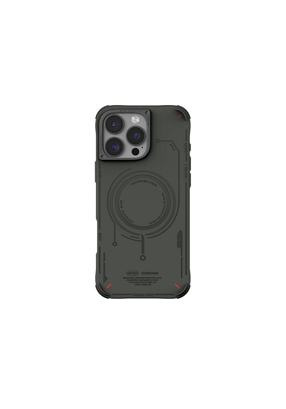 Apple iPhone 16 Pro Max Kılıf Manyetik Şarj Uyumlu Metal Kamera Çerçeveli Skinarma Mecha Serisi Kapak