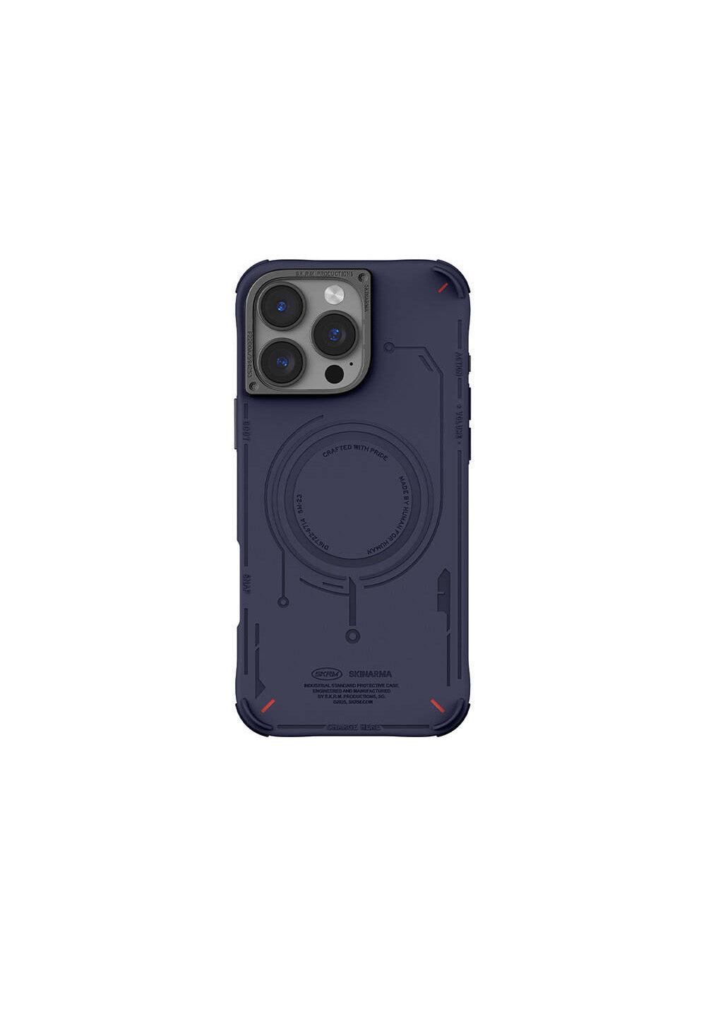 Apple iPhone 16 Pro Max Kılıf Manyetik Şarj Uyumlu Metal Kamera Çerçeveli Skinarma Mecha Serisi Kapak