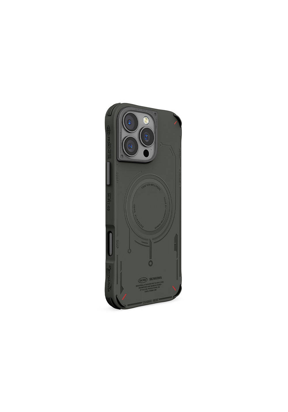 Apple iPhone 16 Pro Max Kılıf Manyetik Şarj Uyumlu Metal Kamera Çerçeveli Skinarma Mecha Serisi Kapak