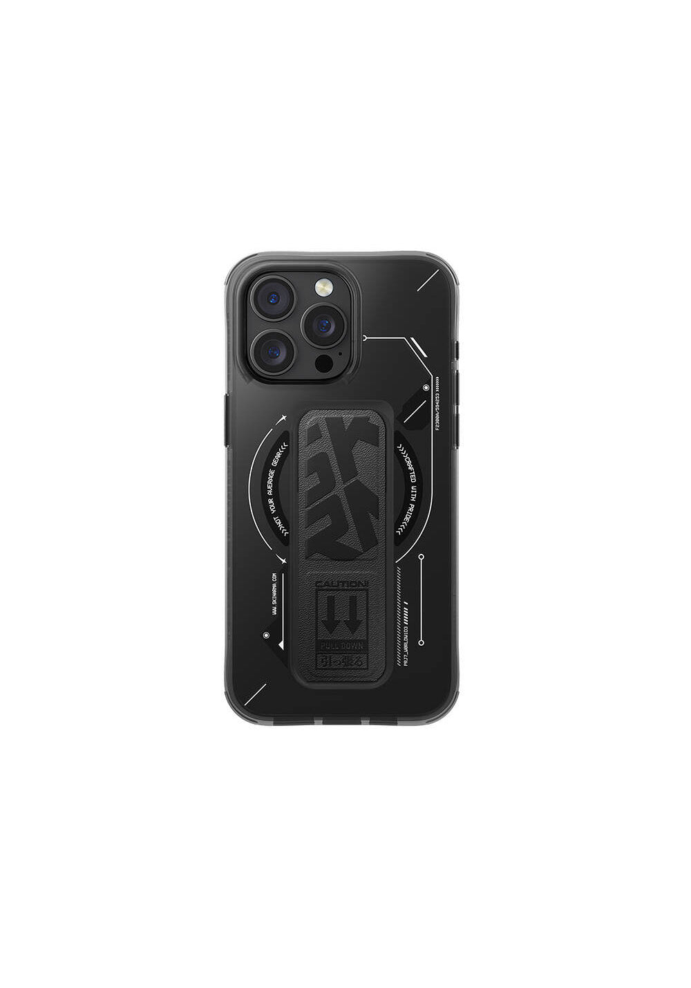 Apple iPhone 16 Pro Kılıf Manyetik Şarj Uyumlu Teknoloji Desenli Standlı Skinarma Helio Kapak