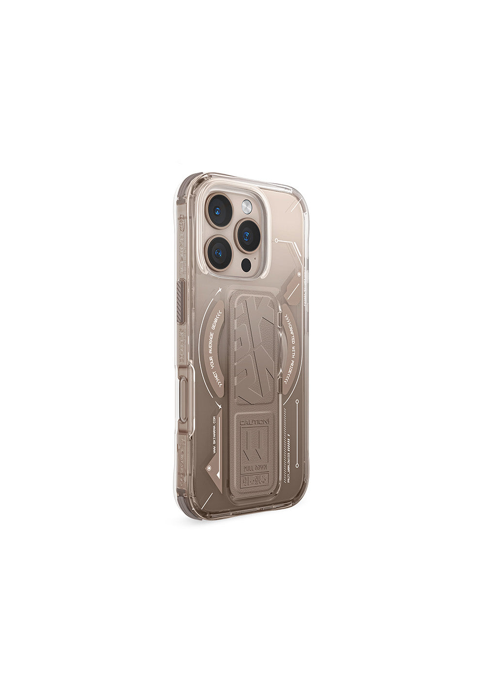 Apple iPhone 16 Pro Kılıf Manyetik Şarj Uyumlu Teknoloji Desenli Standlı Skinarma Helio Kapak