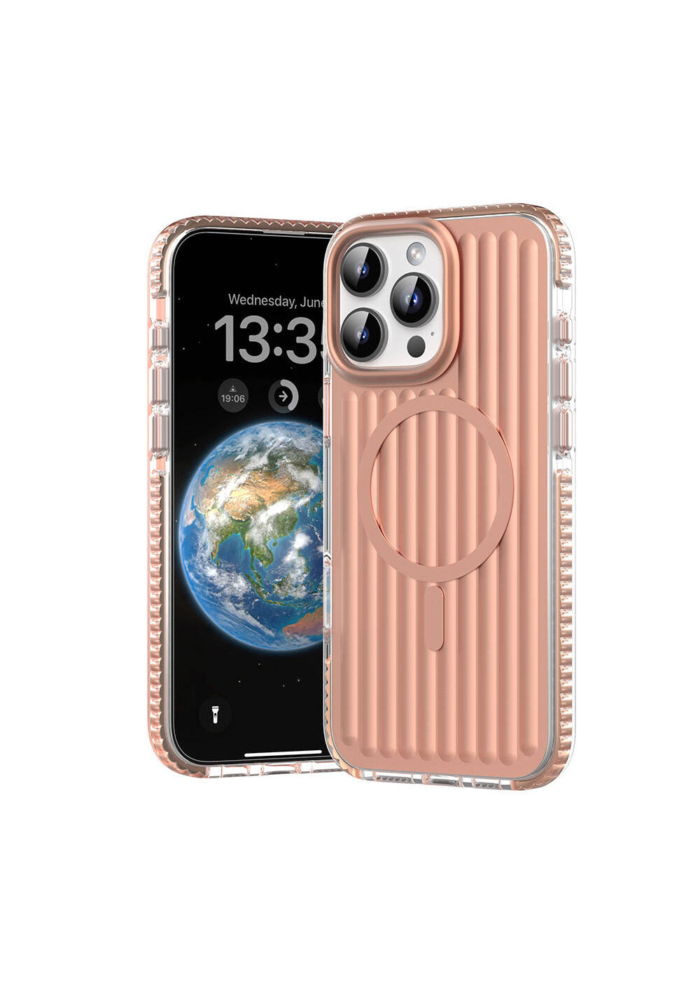 Apple iPhone 16 Pro Max Kılıf Manyetik Şarj Uyumlu Oyuklu Tasarım Mutural Bumpy Clear Kapak