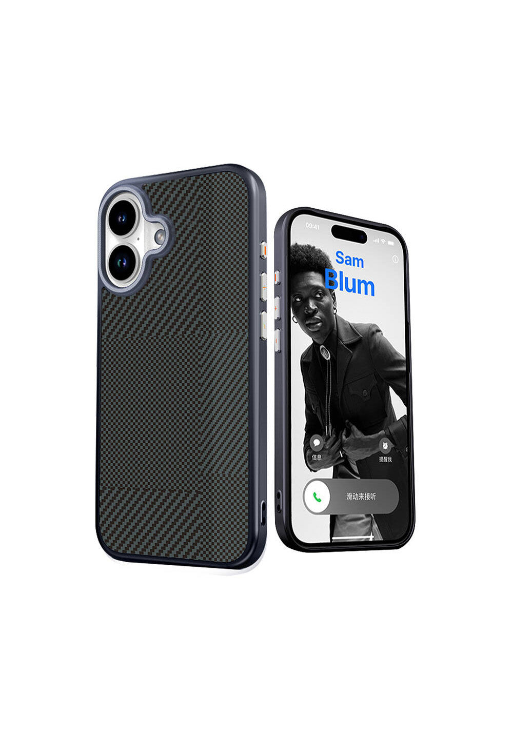 Apple iPhone 16 Kılıf Manyetik Şarj Uyumlu Karbon Fiber Desenli Mutural Montage Kapak