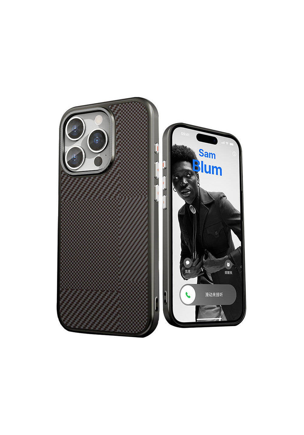 Apple iPhone 16 Pro Kılıf Manyetik Şarj Uyumlu Karbon Fiber Desenli Mutural Montage Kapak