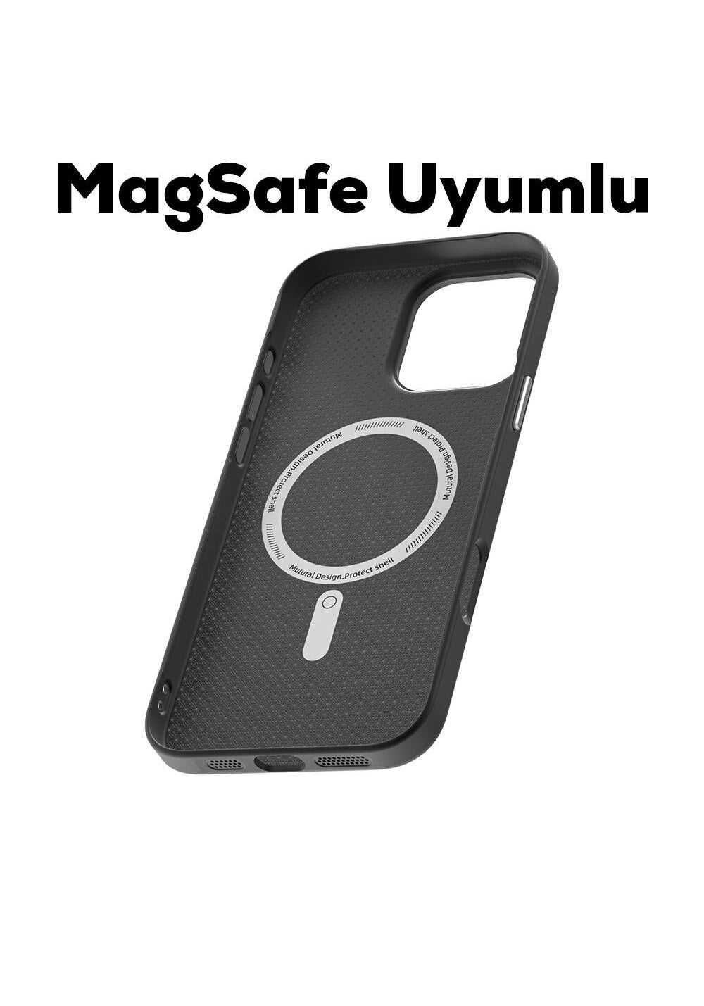 Apple iPhone 16 Pro Max Kılıf Manyetik Şarj Uyumlu Karbon Fiber Desenli Mutural Montage Kapak