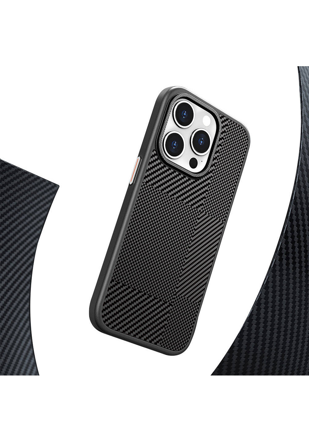 Apple iPhone 16 Pro Max Kılıf Manyetik Şarj Uyumlu Karbon Fiber Desenli Mutural Montage Kapak